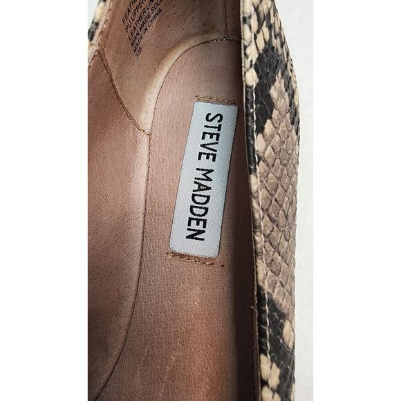 Steve Madden Snake Print Faux Leather Pointed Toe Loafers - Picture 14 of 15